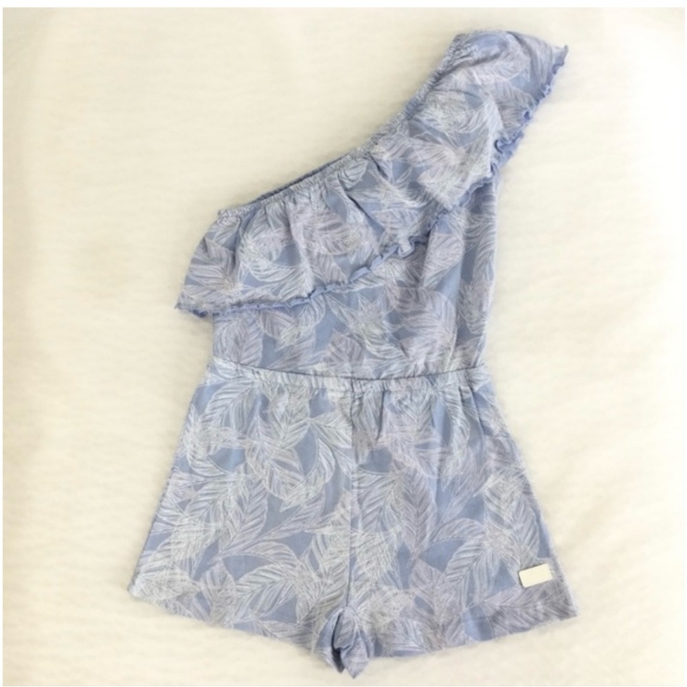 Girl’s 7 For All Mankind Blue Jumpsuit with Asymmetrical Ruffle Size S